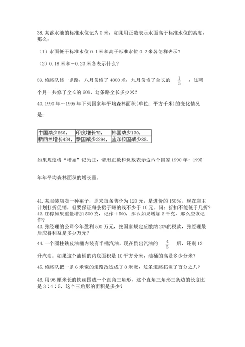 六年级小升初数学解决问题50道（典优）.docx