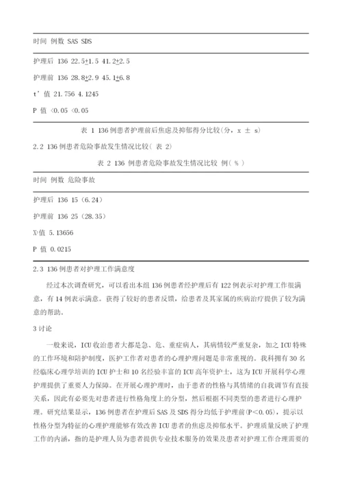 心理护理对提高心外ICU护理质量的影响分析.docx