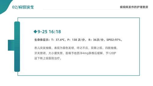 绿色清新简约癫痫病发作的护理查房ppt