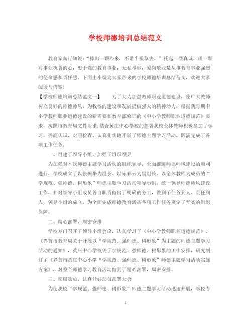 精编之学校师德培训总结范文.docx