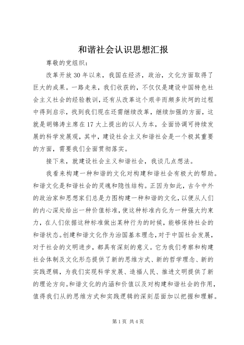 和谐社会认识思想汇报.docx