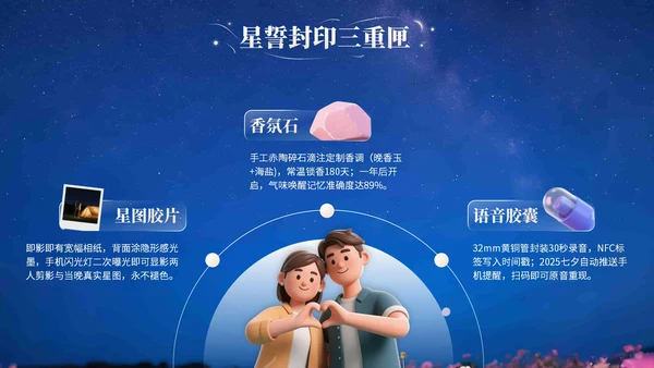 浅橙色3D立体风七夕浪漫约会策划PPT模版