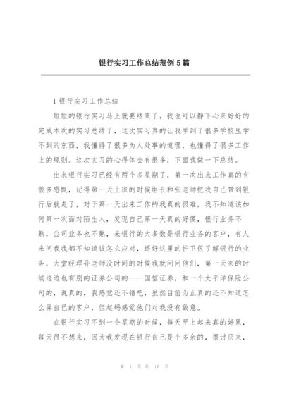 银行实习工作总结范例5篇.docx