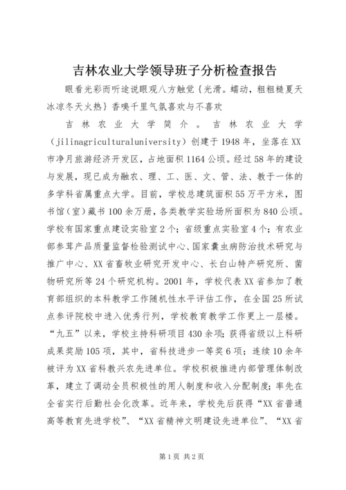 吉林农业大学领导班子分析检查报告 (2).docx