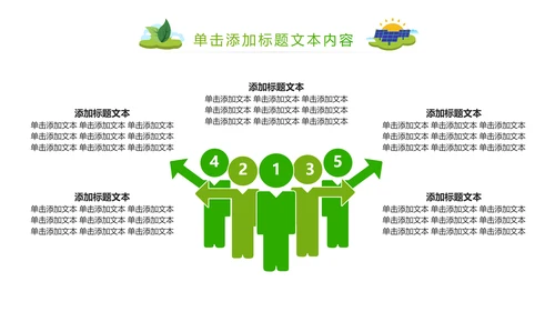 简约清新绿色风车环保低碳PPT动态模板