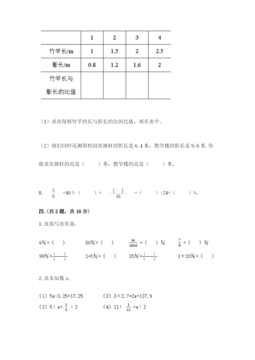河南省平顶山市六年级下册数学期末测试卷及一套完整答案.docx