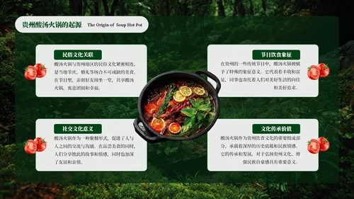 绿色创意风贵州酸汤火锅PPT模板