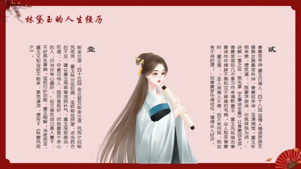 《红楼梦》林黛玉人物特点介绍通用PPT模板