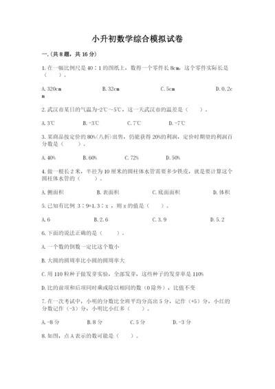 小升初数学综合模拟试卷精品【有一套】.docx