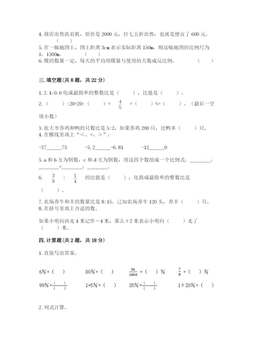 小学六年级下册数学期末卷附答案（达标题）.docx