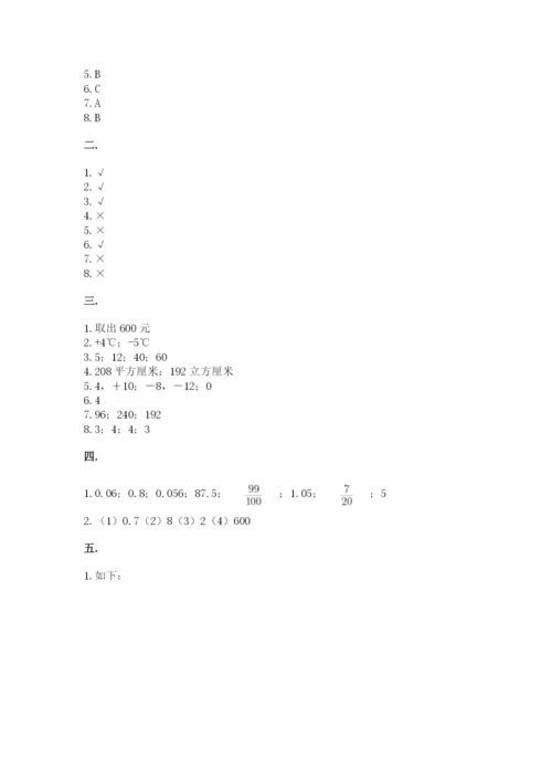 苏教版六年级数学小升初试卷附参考答案（巩固）.docx