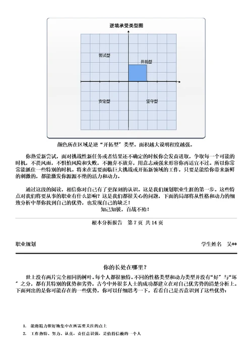 最新大学生职业生涯规划报告书