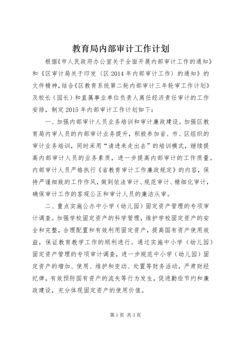 教育局内部审计工作计划.docx