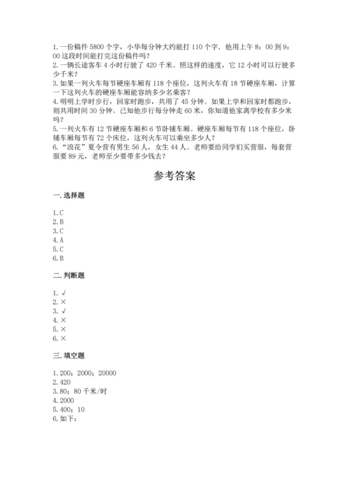 冀教版四年级下册数学第三单元 三位数乘以两位数 测试卷精品（黄金题型）.docx