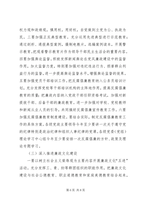 党风廉政宣传教育联席会议上的致辞.docx