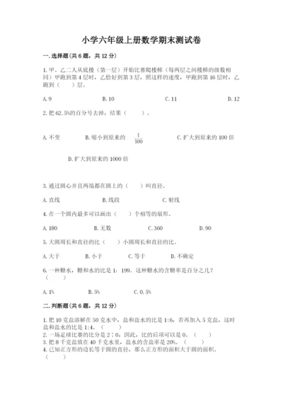 小学六年级上册数学期末测试卷含完整答案【网校专用】.docx