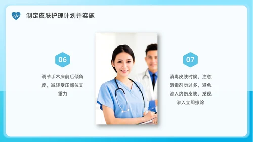 蓝色水彩简约商务手术室患者皮肤管理企业培训PPT