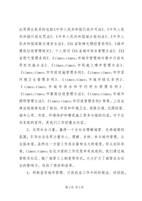 城管部门执法局对城管信息工作的心得体会范本.docx