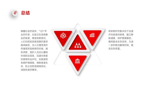 红色微立体简约院前急救护理工作流程PPT课件急救知识