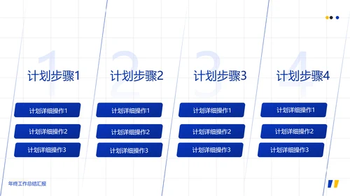 蓝色扁平风年终总结PPT套装