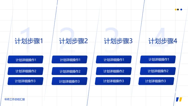蓝色扁平风年终总结PPT套装