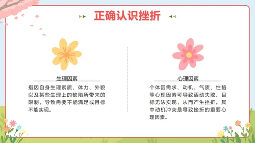 粉色春天卡通微笑面对挫折主题班会PPT模板