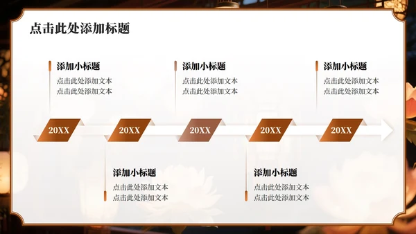 棕色实景中秋节猜灯谜赏花灯活动策划PPT模板
