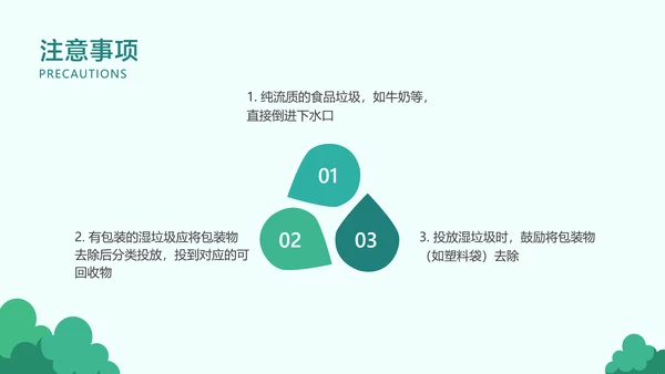 青色卡通风垃圾分类指南