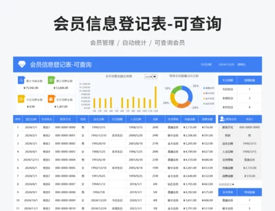 会员信息登记表-可查询