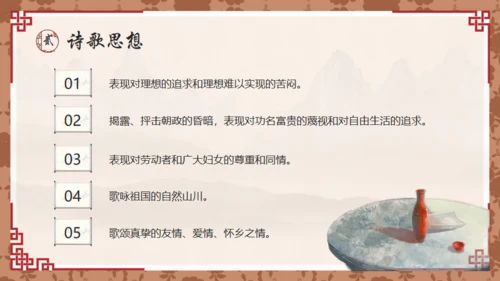 唐代诗人李白介绍通用PPT模板