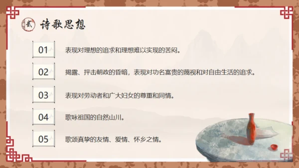 唐代诗人李白介绍通用PPT模板