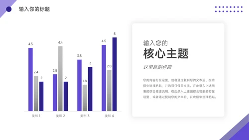 紫色三角几何年终业绩汇报PPT模板