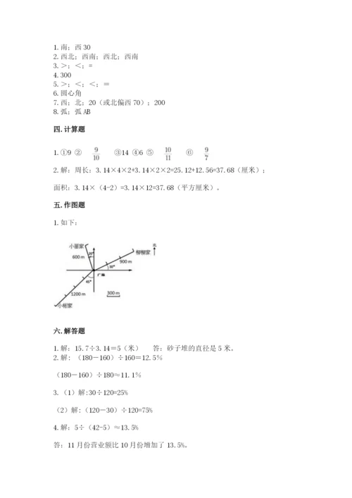 2022人教版六年级上册数学期末卷含答案【新】.docx
