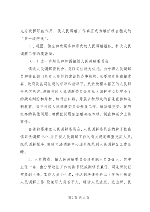 关于加强全县村级人民调解委员会规范化建设的实施意见 (4).docx