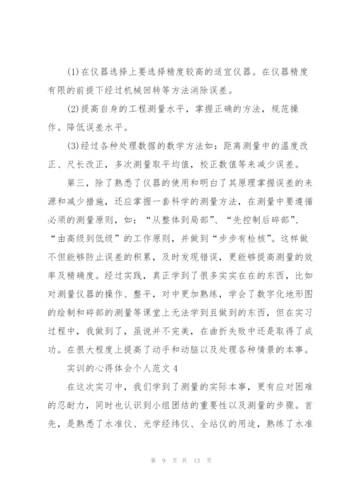 实训的心得体会个人范文五篇.docx