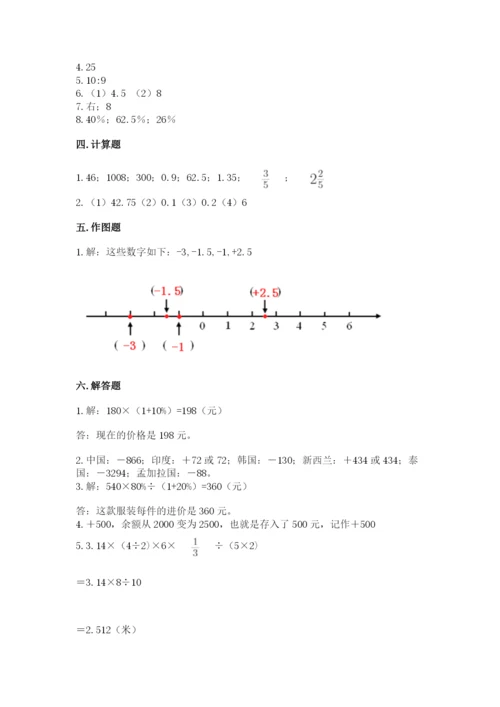 冀教版六年级下册数学 期末检测卷含答案【达标题】.docx