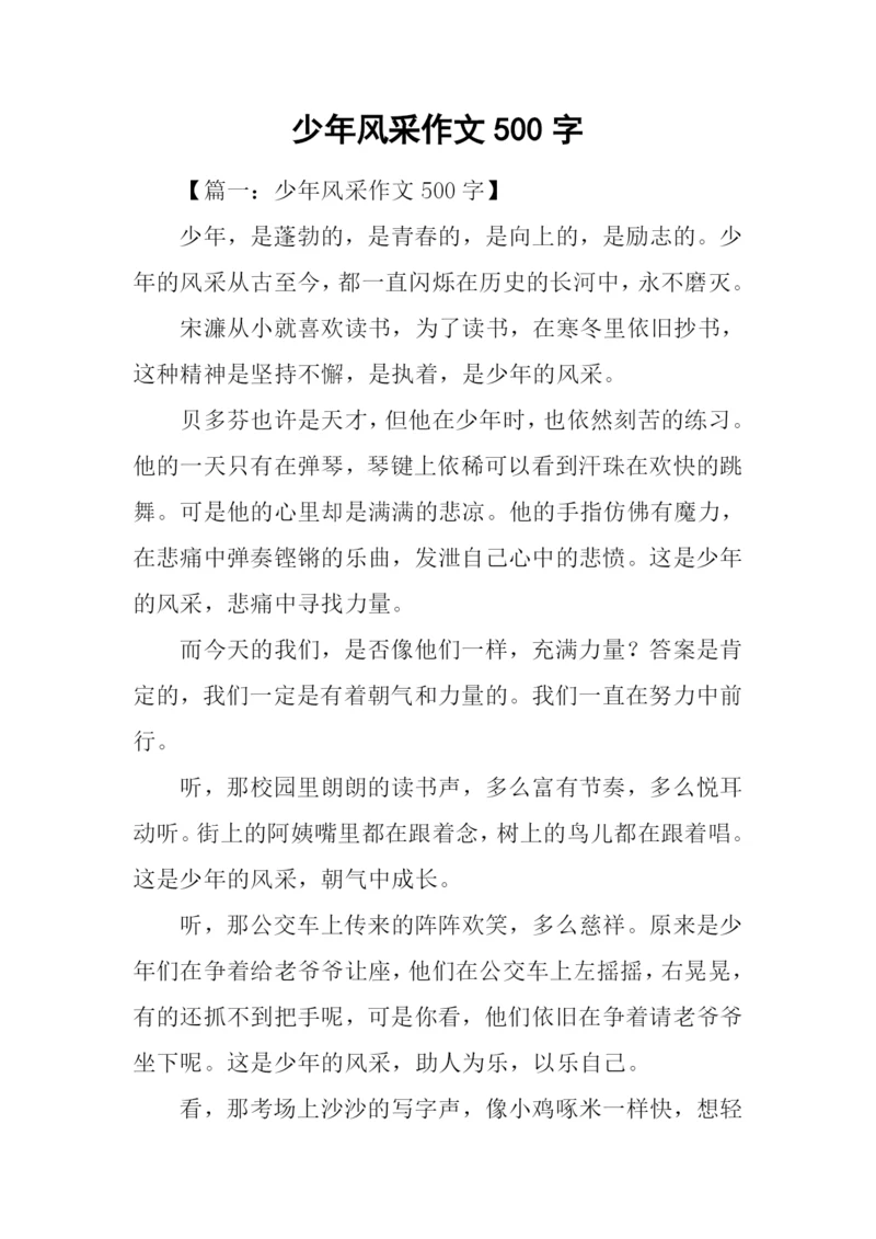 少年风采作文500字.docx
