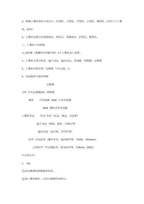 2023年初中信息技术中考复习初中三年知识点大全.docx