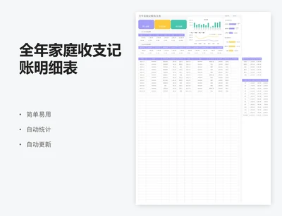 全年家庭收支记账明细表