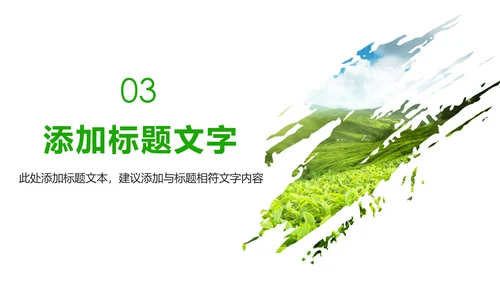 唯美绿色茶园文化茶艺品茶论道动态PPT模板