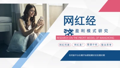 网红经济盈利模式研究通用PPT课件模板
