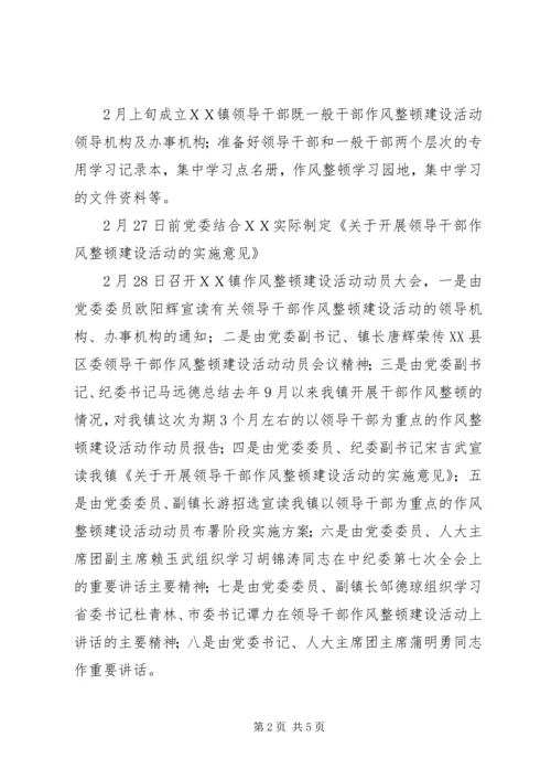 ＸＸ镇领导干部作风整顿风建设活动动员布署阶段实施方案.docx