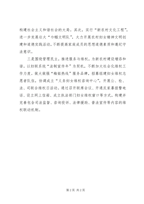 发挥妇联组织作用,积极参与新农村建设.docx