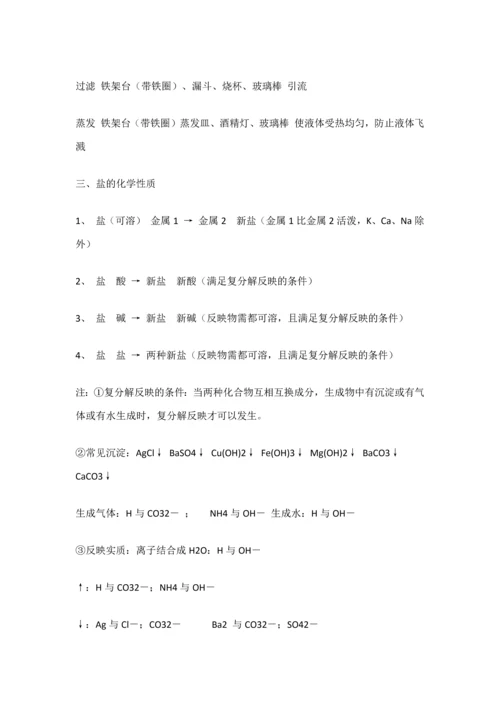 2023年初中化学第十一单元盐化肥知识点.docx