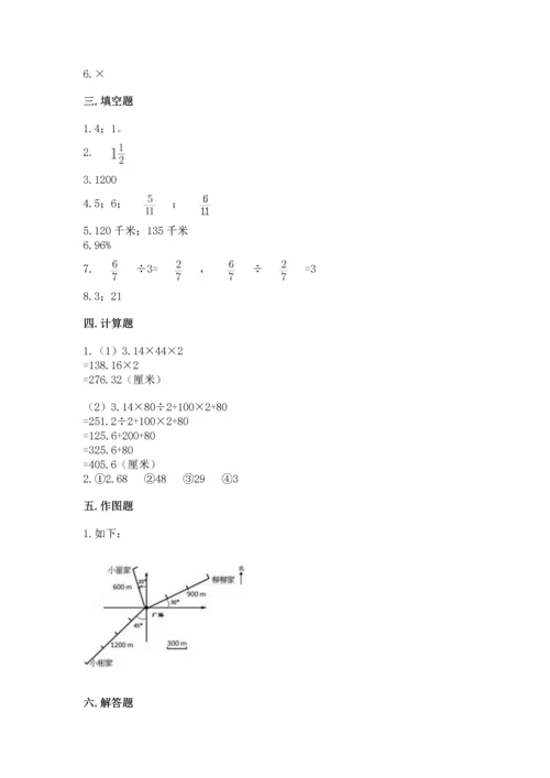 人教版六年级上册数学期末测试卷（网校专用）word版.docx