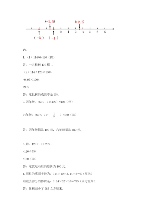 苏教版六年级数学下学期期末测试题及完整答案.docx