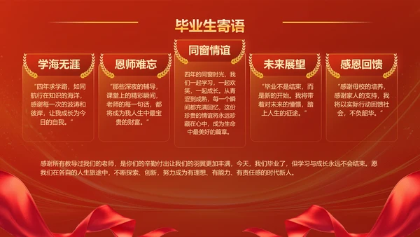 红色喜庆风毕业典礼主题PPT模板