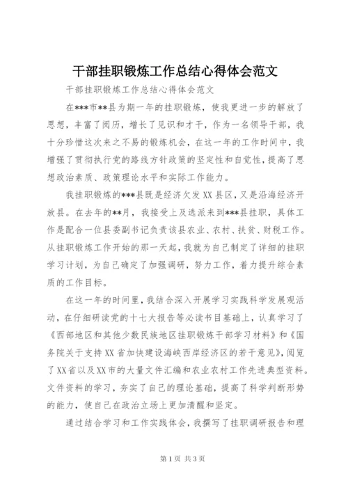 干部挂职锻炼工作总结心得体会范文.docx