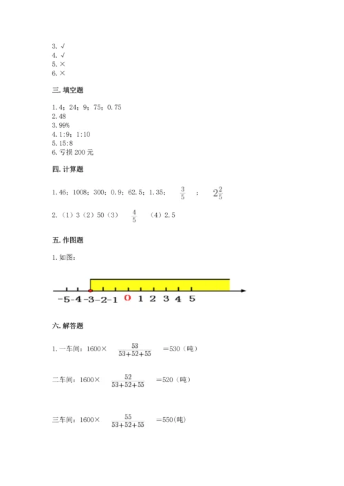 小学六年级下册数学期末考试试卷答案下载.docx