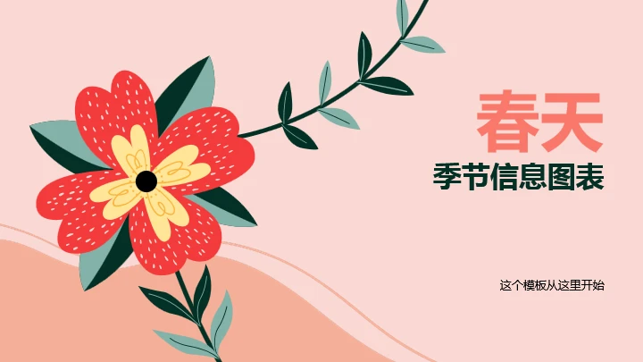春季花朵通用PPT图表模板